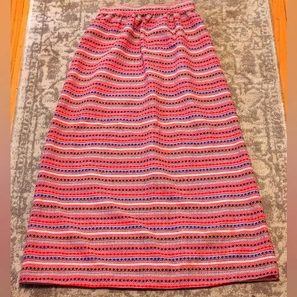 Handmade Vintage Mexican Cambaya Maxi Skirt - Picture 1 of 4